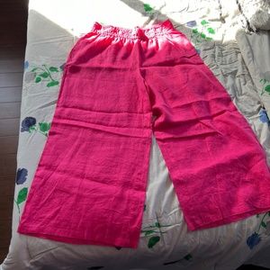 NEVER BEEN WORN- Anthro Pink Linen Pants